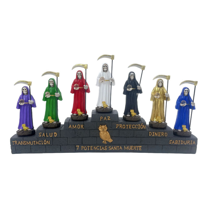 7 potencias santa muerte statue